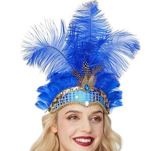 Diadema HLC ODM para Carnaval, Fiesta, Vacaciones, Color Rosa, <span class=keywords><strong>Azul</strong></span>, Verde, Estilo Flapper, para Desfiles y Accesorios de Fiesta - Product Image 2
