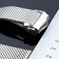 Bracelet de montre de remplacement en acier titane milanais de 20 mm, série Cosmic 007, avec fermoir déployant, pour Omega