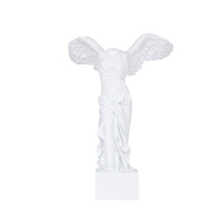 Figurine en résine de déesse de la victoire ailée de style européen, aspect plâtre blanc, ange ailé sans tête, décoration de table