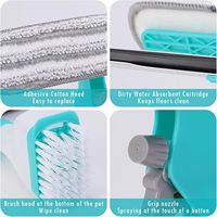 Kit de nettoyage de vitres 4in1 grattoir combine une brosse de grattoir d'essuie-glace et un flacon pulvérisateur
