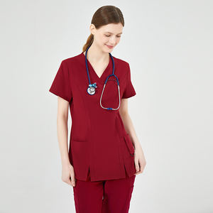 Uniformes Médicos de Manga Corta con Cuello en V, Diseño de Moda 2023, Tejido Ecológico, Conjunto de Blusa y Pantalones FUYI - Product Image 4