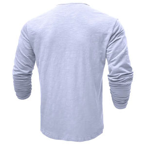 Camiseta de manga larga con cuello Henry para hombre, ajustada, transpirable y a la moda, capa Base multibotón, novedad de primavera - Product Image 2