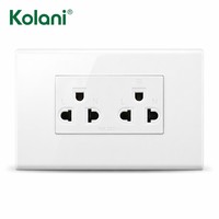 Prise murale universelle à 6 trous, format 120, double sortie 16A 250V, panneau modulaire avec volet de sécurité pour appartement
