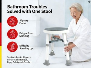 Siège <span class=keywords><strong>pivotant</strong></span> à 360 degrés, chaise de <span class=keywords><strong>douche</strong></span> médicale 350 LBS, cadre doublement renforcé, réglable sur 6 niveaux, siège de bain antidérapant en acier inoxydable - Product Image 2