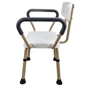 Shower Chair With Armrests And <b>Backrest</b> Aluminum Alloy Bath Stool For Bathroom Safety Equipment - Product Image 5
