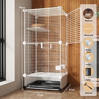 Cage à oiseaux de luxe de grande taille en fer massif pour petit perroquet, calico, canari, avec support pour usage domestique en intérieur