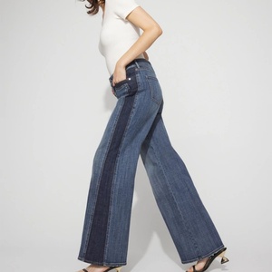 Jeans amples décontractés style vintage délavé avec empiècements personnalisables pour femme, en coton respirant, collection été 2025 - Product Image 2