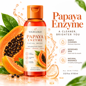 Detergente Viso Vegano Enzimatico alla Papaya Senza Logo 100ml Idratante Levigante Controllo Oleosità Pulizia Pori Schiuma Ricca - Product Image 2