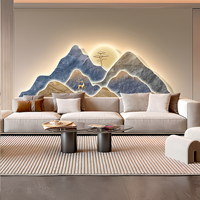Salon canapé fond mur paysage Art décor à la maison peinture moderne luxe Led lueur cristal porcelaine peinture