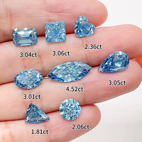 Messi Gems 3.13CT Diamant de laboratoire de couleur fantaisie vert bleu intense VS1 taille trèfle certifié IGI
