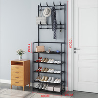 Étagère sur mesure pour chambre et dortoir, meuble de rangement autoportant pour chaussures et vêtements avec cintres et crochets