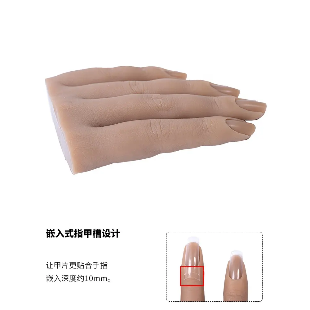 Main en silicone pour le bricolage pratique des ongles modèle 3D de manucure modèle de manucure à main d'affichage flexible mobile