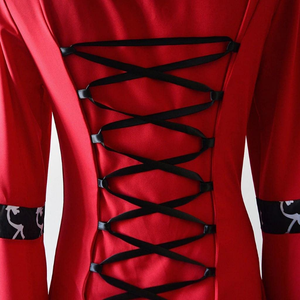 Vestido renacentista para mujer <span class=keywords><strong>con</strong></span> capucha Medieval Vintage <span class=keywords><strong>con</strong></span> cordones corsé vestido gótico Cosplay disfraces - Product Image 4