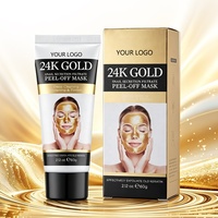 Masque Peel-Off au Mucus d'Escargot et Or 24K pour Nettoyage des Pores et Soin des Points Noirs, Hydratant et Éclaircissant, Tube, Logo Personnalisé, Vente en Gros, Beauté Coréenne