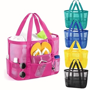 Grand sac de plage en maille anti-sable, multi-poches, pour la plage, la natation, les voyages, sacs de rangement pour la plage G26-204 - Product Image 1