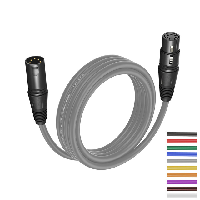 Factory Wholesale High Quality Dmx 5 Pin Xlr Mic Cable Male to Female DMX Cable Xlr 5 Pin for Stage Equipment