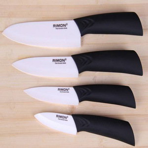 Rimon Ceramic Knife <b>Set</b> 4 <b>Pc</b> White Blade Black Handle Kitchen Cutlery - Product Image 1