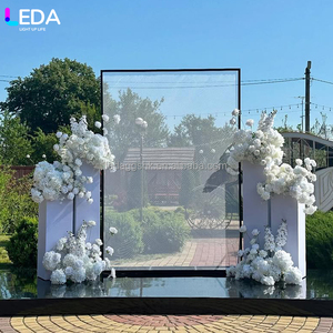 ฉากหลังงานแต่งงาน LEDA สไตล์เรียบง่ายสำหรับงานกลางแจ้ง ทำจากโลหะสีดำรูปทรงสี่เหลี่ยม - Product Image 3