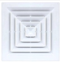 Diffuseur de plafond carré épaissi en ABS, grille d'aération 4 voies pour CVC, grille d'évacuation 350x350mm, découpe 300mm