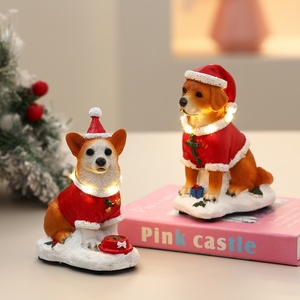 Figura de Perro de PVC <span class=keywords><strong>Navideña</strong></span> con Luz y Música, Adorno Pintado para Mascotas, Estilo Europeo Americano, Decoración para Hogar y Oficina, Regalo - Product Image 1