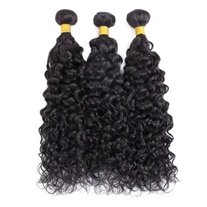 STM Hair Vendors Wholesale Remy Cuticles Aligned Raw Indian Human Hair Bundles Water Wave, Double Drawn Human Hair Bundles