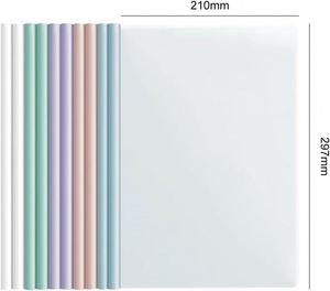 Morandi Color Custom PP <b>A4</b> Rod Clip Large Capacity Student Triangle <b>Folder</b> Transparent Test Paper Holder Organizer Office School - Product Image 3
