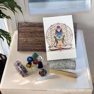 7 Chakra Seleniet Kristal Wens Fles Set-Gouden Genezer Energie Genezing Tuimelende Stenen Voor Meditatie & Yoga - Product Image 3