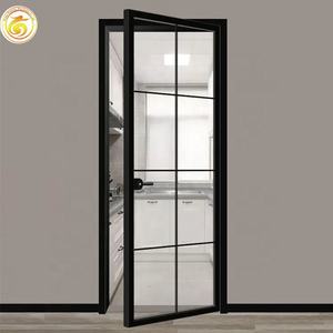 Portas interiores para casas, portas de alumínio para banheiro, porta de vidro temperado dupla - Product Image 3