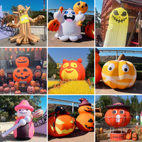 Arco Inflable Gigante Personalizado para Halloween, Diseño de Árbol de Calabazas y Fantasmas, Tela Oxford Resistente al Sol para Entrada de Fiestas al Aire Libre
