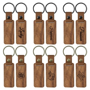 Llaveros Personalizados de Madera de Playa, Llavero en Blanco para Diseño Personalizado, Anillo para Llaves, Llavero de Madera Grabado con Láser, Llavero Rectangular - Product Image 1