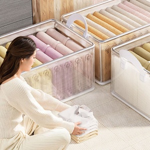 2025 Best Durable Plastic Clothes Storage Bins <strong>Stackable</strong> Wardrobe Storage Containers Cube Storage <strong>Basket</strong> for Organizing Clothing - Product Image 1