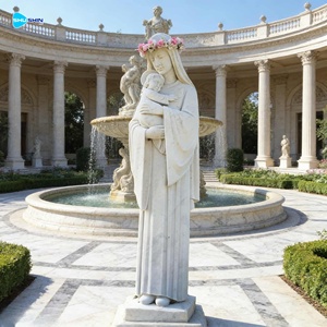 Estatua <span class=keywords><strong>de</strong></span> la Virgen María <span class=keywords><strong>de</strong></span> Tamaño Real Tallada a Mano para Exteriores, con el Niño Jesús en Brazos, Estatuas <span class=keywords><strong>de</strong></span> la Virgen María en Mármol - Product Image 4