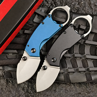 Couteau pliant KS 8710 Mini en acier 8Cr13MoV, manche en acier inoxydable 440, porte-clés, couteau de poche tactique, EDC, camping, survie, outil cadeau