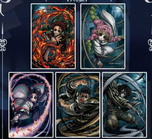 A6 Demon Slayer & Identity V Farbige Papierkarten Japanische Anime-Charakter-Sammelkarten Spielkarten für Kinder Spielzeug Geschenke - Product Image 3