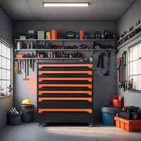 Coffre à outils roulant à 7 tiroirs avec système de verrouillage et rotation à 360° °   Armoire de rangement à roulettes pivotantes pour outils
