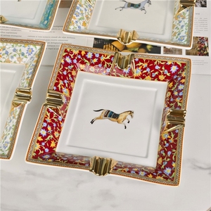 European Retro Home Conference Hall Office Four Port Cigar <b>Ashtray</b> Ceramic Ornament <b>Ashtray</b> - Product Image 5