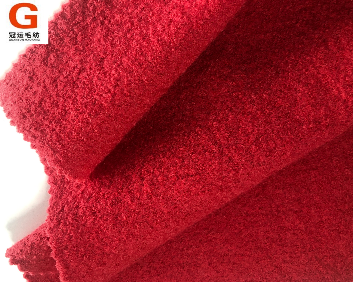 Factory direct supply wool viscose boiled wool plain women blazer fabric