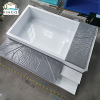 Canapé de jardin préfabriqué personnalisé en fibre de verre pour extérieur, avec jacuzzi et piscine hors sol intégrés