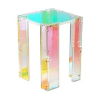 Regenbogen Laser PVC Film dekorative klare Lucite Acryl Beistell tisch Schlafzimmer Nachttisch