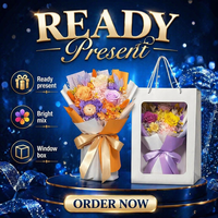 Coffret Cadeau Luxueux de Bouquet de Roses Éternelles Faites à la Main - Cadeau Exquis et Durable pour la Saint-Valentin, Noël, Nouvel An