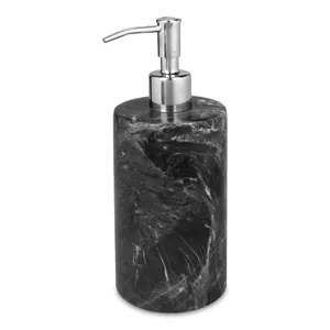 热卖浴室配件大理石液体皂液分配器天然石白色灰色大理石皂液分配器带泵
