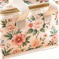 Sacs isothermes de pique-nique personnalisés en PP laminé recyclable avec poignée, motif floral, réutilisables, film d'aluminium isolant thermique