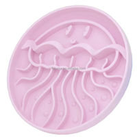 Tapis de léchage pour animaux de compagnie en silicone de 20 cm en forme de méduse avec logo personnalisé pour l'été