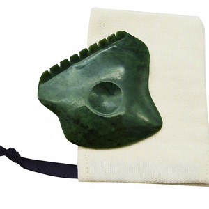 Gua sha-rascador de Jade <span class=keywords><strong>verde</strong></span> claro para la piel Facial, herramientas de Jade de nefrita Real, rascador anticelulítico - Product Image 2
