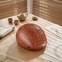 Lecteur de chants bouddhistes portable à grain de bois oriental, esthétique classique, pour méditation zen, fonctionnant sur batterie