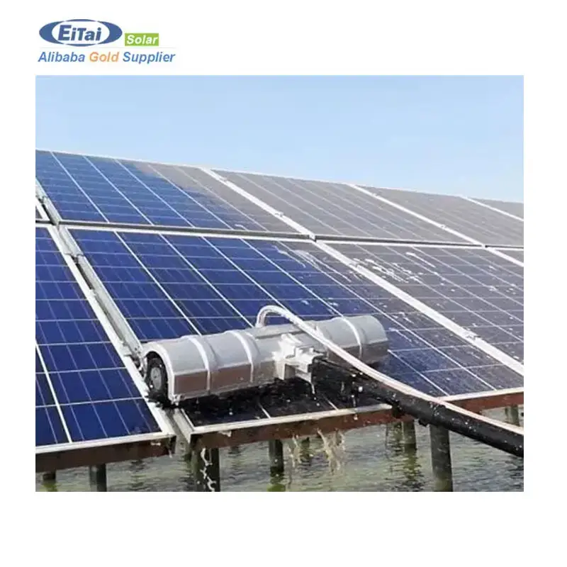 EITAI自動ソーラーパネル温水洗浄回転ブラシロボット3.6-10メートル伸縮ロッド付き