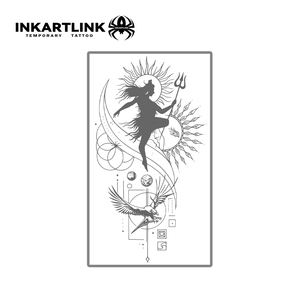 INKARTLINK - Tatuaje Temporal Personalizado de Lord Shiva Trishul, Arte Corporal, Resistente al Agua, Larga Duración (1-2 Semanas), Tinta Jagua - Product Image 5