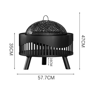Chimenea de interior independiente de 14 pulgadas, hoguera, estufa de leña portátil para el hogar - Product Image 6