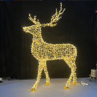 Décorations lumineuses 3D LED de Noël et d'Halloween en forme de rennes, étanches, pour affichage commercial et aménagement paysager, vente en gros