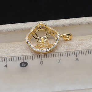 Colgante de Plata S925, Accesorios para Perlas DIY, Soporte Inferior de 4mm, Corrector y Producto Semiterminado Vacío para 15-16 - Product Image 4